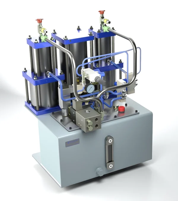 Hydro-Pneumatic Power Unit with Integrated Air/Oil Accumulators
